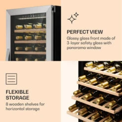 Klarstein Klarstein Vinamour 77 Duo Wine Fridge 191 Litres 5 - 20 °C 2 Cooling Zones -Home Appliance Store 98518474 5