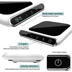 Coffee Mug Warmer For Office 3-Speed Adjustable Temperature Coffee Mug Warmer With Drinking Water Reminder For Home Use, Gravity On/Off Automatic Sensing -Home Appliance Store 99687726 4